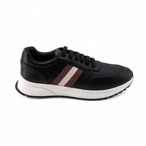 Baskets basses de luxe pour homme à rayures Heritage, en cuir véritable, chaussures décontractées de créateur avec semelle en caoutchouc épaisse de style rétro - Product Image 6