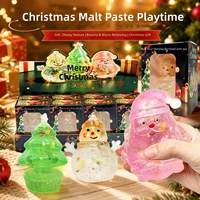 Jouet anti-stress en caoutchouc en forme de guimauve de Noël 2026, arbre de Noël, bonhomme de neige, Père Noël, avec paillettes, pour enfants, coloré