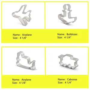 <span class=keywords><strong>Emporte</strong></span>-pièces en acier inoxydable sur le thème du trafic, y compris ceux qui ont la forme d'avions, de navires, de trains, de camions et d'hélicoptères - Product Image 6
