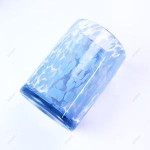 Portavelas de Vidrio Soplado con Diseño de Dálmata, Hecho a Mano, Decoración para el Hogar, Vasos con Diseño Moteado, Frascos de Vidrio para Velas Aromáticas - Product Image 2