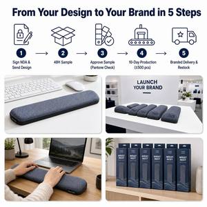 Repose-poignets en mousse à mémoire de forme, antidérapant, ergonomique, support pour <span class=keywords><strong>clavier</strong></span> et souris, confort pour le bureau à domicile, tapis de poignet pour bureau - Product Image 4