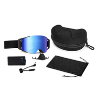 Masque de moto tout-terrain chauffant bleu avec protection nasale, verres anti-buée, lunettes MX Motocross OTG pour adulte, ATV, tout-terrain, VTT