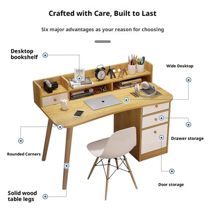 Meuble de maison, table d'ordinateur en bois pour une personne, chambre à coucher, bureau, table d'apprentissage - Product Image 6
