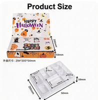 Boîte Cadeau Rectangulaire Jetable Personnalisée pour Halloween, Emballage de Poupée Horreur Surprise, Épaisseur 1mm, Estampage à Chaud