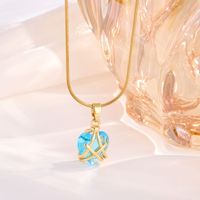 Vente flash - Bijoux hypoallergéniques en acier inoxydable avec pierre de naissance - Collier personnalisé avec pendentif en forme de cœur en or et en argent pour femmes
