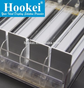 Modular Plastic PVC+POM Cigarette Pusher <b>Rack</b> for Supermarket Shelves Transparent/White Easy Installation - Product Image 2