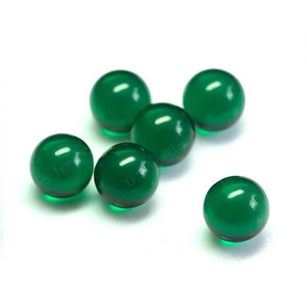 China Online Shopping Cheap Cabochon Emerald/Green Round Glass Beads