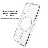 Coques de téléphone magnétiques transparentes pour 17 Pro, avec dos détachable et remplaçable, cadre en TPU antichoc intégral
