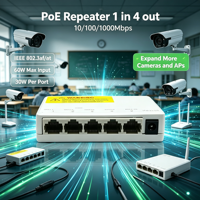 Répéteur/Extenseur PoE Gigabit ANPA AP-104GS 5 Ports 10/100/1000Mbps Plug & Play Empilable IEEE 802.3af/at RJ45 100m pour Caméra IP CCTV
