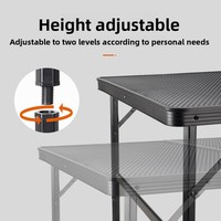 Rechteckiger Aluminium-Klapptisch für den Außenbereich, ultraleicht, tragbar, langlebig, aus Eisengitter, für Grill, Camping, Picknick, Gartenmöbel