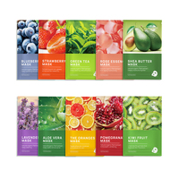 Masque facial en feuille de soie à la vitamine C et aux herbes, soin de la peau, masque facial naturel à l'extrait de fruits végétaux, hydratant, prix d'usine