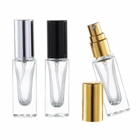 Flacon de parfum vide rectangulaire en gros, 6 ml, couvercle doré, argenté, noir, rechargeable, emballage cosmétique en verre pour le soin du visage