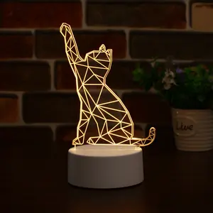 Directo de fábrica, creativo, ilusión 3D, mesa acrílica, escritorio, luz nocturna, base redonda de calidad, luz led, 7 colores, 16 colores, luz led