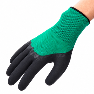 Guantes de Trabajo de Seguridad Transpirables Antideslizantes Recubiertos de Látex y Espuma de Poliéster de Calibre 13, Reforzados y con Recubrimiento Verde - Product Image 5