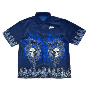 <span class=keywords><strong>Camicia</strong></span> da Uomo Traspirante Antirughe con Stampa Digitale 3D, Manica Corta, Stile Retrò Americano, Casual Primaverile, Servizio OEM - Product Image 6