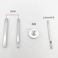 12 Sets 831 Druckknöpfe-Set mit Montagewerkzeugen, Metall-Druckknöpfe für Ledertaschen, Kleidung, DIY-Lederhandwerk