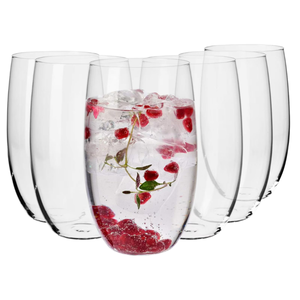 Vasos de Agua de Vidrio <span class=keywords><strong>Krosno</strong></span>, Paquete de 6, Aptos para Lavavajillas y Microondas, para Uso en el Hogar, Restaurantes y Festividades, 401-500 ml - Product Image 1