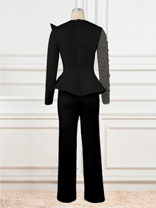 Perlé blanc élégant combinaison formelle vêtements africains 4xl grande taille combinaison <span class=keywords><strong>combishort</strong></span> femmes 2023 vente en gros - Product Image 4