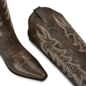 WETKISS Ingrosso 2026 Stivali Alti da Donna Vintage Ricamati Eleganti in PU con Punta Affusolata Stivali al Ginocchio con Tacco Grosso Stivali da Cowboy da Donna - Product Image 5