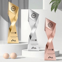 Trophée en métal torsadé 2026, personnalisé, haut de gamme, or, argent, cuivre, long service, compétition, champion, récompense, réunion annuelle
