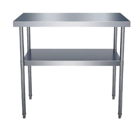 Plan de travail en acier inoxydable 201/304, table de préparation alimentaire robuste pour cuisine commerciale, usage hôtelier et de restauration