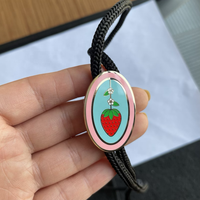 À la mode En Vrac Transparent Verre Métal Logo Personnalisé Éventail Fait Émail Broche Fabrication Personnalisé Bolo Cravate
