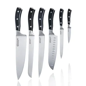 Cuchillo de cocina de acero inoxidable 5Cr15MoV, juego de cuchillos de Chef ergonómicos con mango de ABS, gran oferta