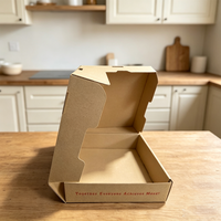 SP3648 Caja de Pizza Cuadrada de Cartón Kraft Reciclado, Color Marrón, Resistente a la Grasa, con Logotipo Personalizado, para Llevar, Venta al Por Mayor, MOQ Bajo