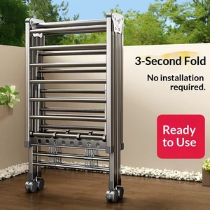 Stendibiancheria in Metallo Multifunzione, Stendino da Terra per Lavanderia, Supporto per Asciugatura Conveniente, Stendino da Balcone - Product Image 5