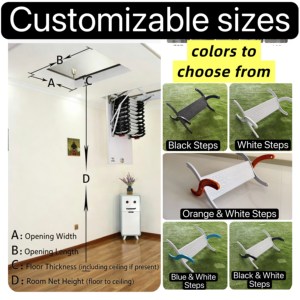 <span class=keywords><strong>Escalera</strong></span> Telescópica Plegable Eléctrica para Ático, <span class=keywords><strong>Escalera</strong></span> Doméstica Moderna <span class=keywords><strong>de</strong></span> <span class=keywords><strong>Aluminio</strong></span> para Interiores - Product Image 2