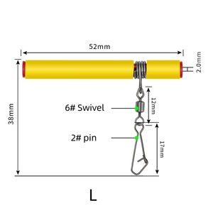FTK Factory <span class=keywords><strong>Direct</strong></span> 1 pièce <span class=keywords><strong>en</strong></span> gros Émerillon de pêche à ressort (Noir/Jaune) Personnalisation OBM pour la pêche à la ligne - Product Image 3