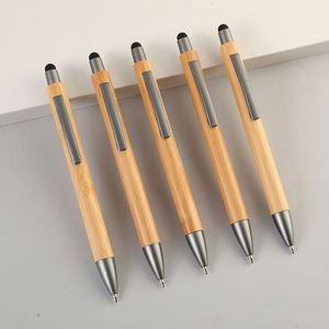Bolígrafo Creativo Retráctil de Bambú con Punta Capacitiva para Pantallas Táctiles, con Diseño de Lápiz de 4 Colores - Product Image 2
