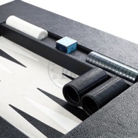 Table de backgammon de luxe en cuir fait main, couleur personnalisée