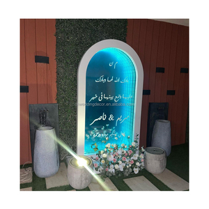 <span class=keywords><strong>Fabuloso</strong></span> espejo de boda Infinite Welcome Sign Backdrop Stand Arched Led Light Backdrop Stand Decoración - Product Image 2
