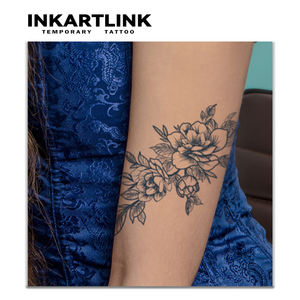 INKARTLINK - Pegatinas <span class=keywords><strong>de</strong></span> Tatuajes Temporales para el Cuerpo, Diseño <span class=keywords><strong>de</strong></span> <span class=keywords><strong>Flor</strong></span> <span class=keywords><strong>de</strong></span> Peonía, Resistentes al Agua, Ecológicas, Duran 15 Días, Paquete al por Mayor - Product Image 2