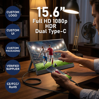 Nouvel écran portable IPS pas cher 15,6 pouces 1080P, écran tactile 10 points, double écran, haut-parleur intégré, anti-lumière bleue, HDR, extension d'écran pour ordinateur portable