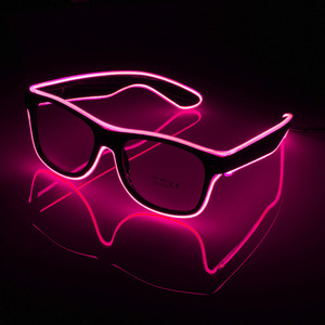 Lunettes de soleil lumineuses Led <span class=keywords><strong>El</strong></span> <span class=keywords><strong>Wire</strong></span> 10 couleurs avec logo personnalisé Lunettes de fête brillent dans le noir unisexe hommes femmes Halloween - Product Image 6