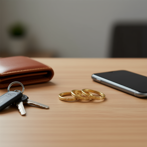 Ilan <b>Keyring</b> <b>Ring</b> 32Mm Gold Color 8Pc - Product Image 2