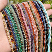2mm 3mm 4mm Perles de pierre naturelle Agates Oeil de tigre Malachite Turquoises Amazonite Perles rondes pour la fabrication de bijoux DIY Bracelet 15''