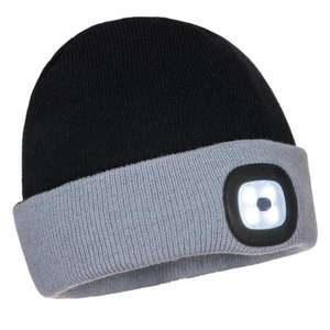 PORTWEST - B034BKG Two tone <b>led</b> rechargeable <b>beanie</b> - EAN 5036108358878 WORKWEAR ACCESSORIES WORK <b>HATS</b>, CAPS AND <b>BEANIES</b> - Product Image 1