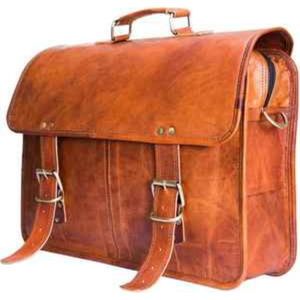 Sac pour ordinateur portable en cuir véritable marron pour hommes et femmes, qualité supérieure, personnalisable, fait main - Product Image 5