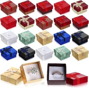 <span class=keywords><strong>Cajas</strong></span> para Anillos de 1.6 x 1.6 Pulgadas, Caja de Joyería de Cartón Duro con Lazo de Cinta, Pequeñas <span class=keywords><strong>Cajas</strong></span> de Regalo para Joyería para Pequeños Negocios (Color Vibrante) - Product Image 6