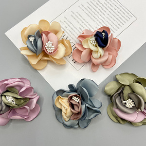 Yupu Korean Style Burnt Edge Rose <b>Flower</b> Hair Accessories Handmade For Wedding Gift Decorative <b>Flowers</b> - Product Image 3