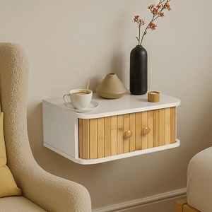 Table de chevet flottante maison meubles de chambre à coucher <span class=keywords><strong>lit</strong></span> en bois tenture latérale murale table de nuit Tables de chevet - Product Image 2
