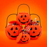 Seau à bonbons en plastique Yaode pour Halloween, grand format, pour enfants, décoration d'intérieur pour l'automne, vente en gros
