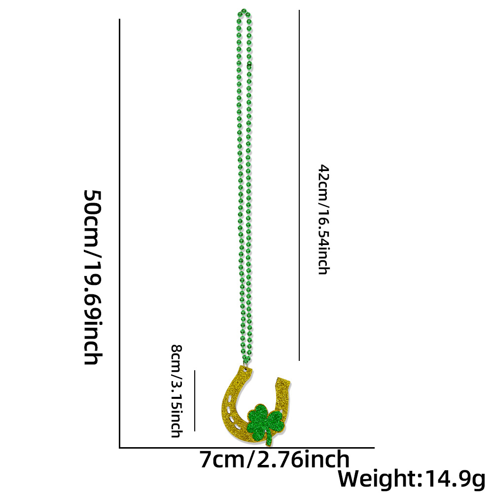 สร้อยคอเทศกาลไอริช - โคลเวอร์เกือกม้า