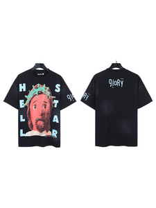 เสื้อยืดแขนสั้นลำลองสไตล์อเมริกันแบรนด์ Hell Star Cross-Border ผ้าฝ้าย 100% ลายตัวอักษรแบบวอช น้ำหนัก 280 กรัม ผ้าถัก - Product Image 2