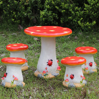 Grande chaise de table de fruits et légumes en fibre de verre ornements jardin extérieur paysage champignon siège décoration de jardin