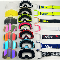 Lunettes de motocross MX avec sangle personnalisée, logo, lentille PC, protection UV 100%, système Roll-Off, déchirables, pour moto tout-terrain