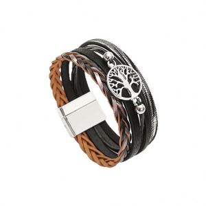 Stainless Steel <b>Leather</b> <b>Bracelet</b> Top-rated FBA Friendly Flush Setting Bangle Holiday Gift for Women Exact Universal Fit Size - Product Image 5